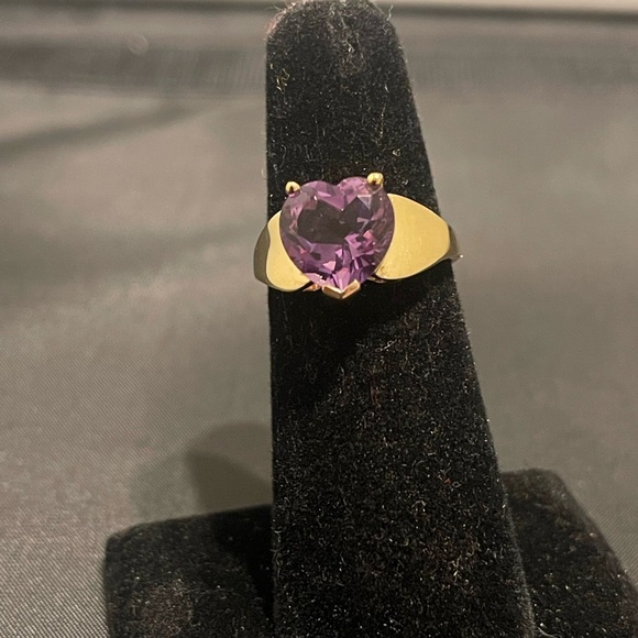 Amethyst heart shaped ring